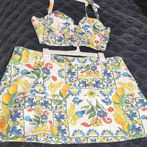 Showpo Multicolor Floral Bustier Top